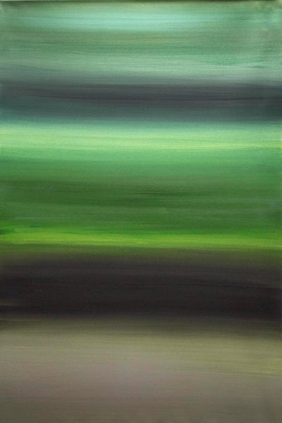 Echoes Of Spring by Paresh Nrshinga, soft green and forest green abstract painting, original canvas view