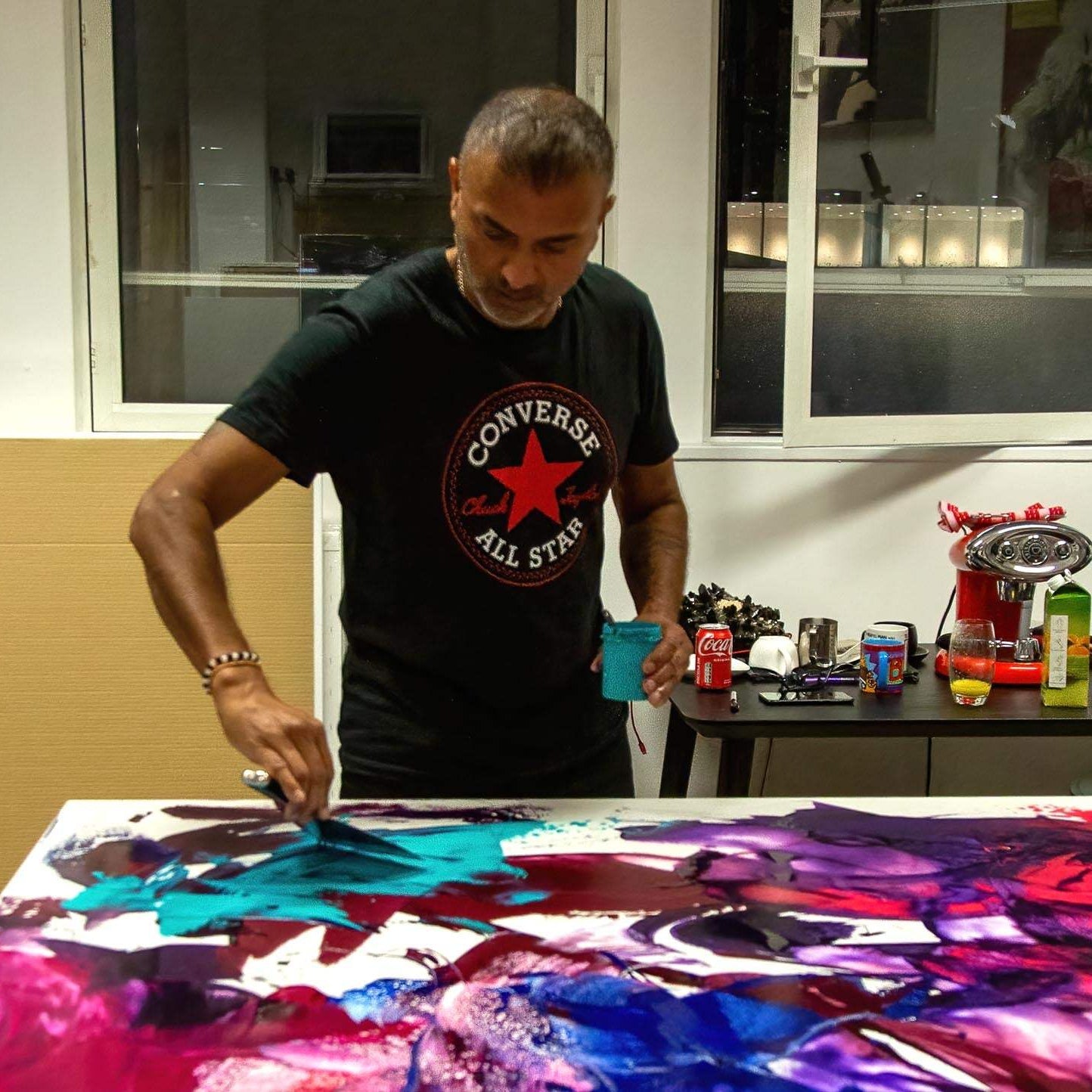 Earthy & Vibrant 50x100cm Abstract Painting | Paresh Nrshinga