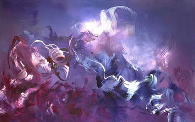 Veil Of Dreams by Paresh Nrshinga, original abstract painting in purple and pink