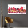 Buy red and white canvas painting, large original painting, modern interior art, large wall art, Crimson Interlude 26"x48" - Paresh Nrshinga Abstract Art