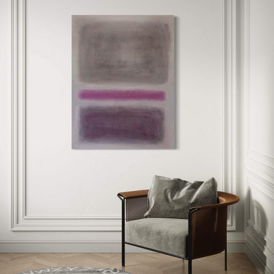 Precious Moments II by Paresh Nrshinga, geometric abstract painting displayed beside a wooden armchair
