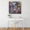 Shadows Of Twilight abstract painting displayed above desk in contemporary home office/study interior