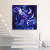 Skyfall, original Blue, Navy, Teal abstract painting by Paresh Nrshinga.