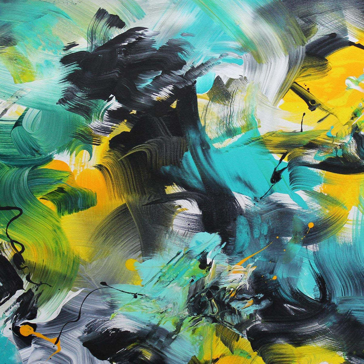 Vibrant Abstract Art | The Green Leaves Of Summer 100x100cm