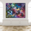 buy expressive large wall art painting with green blue red gold tones