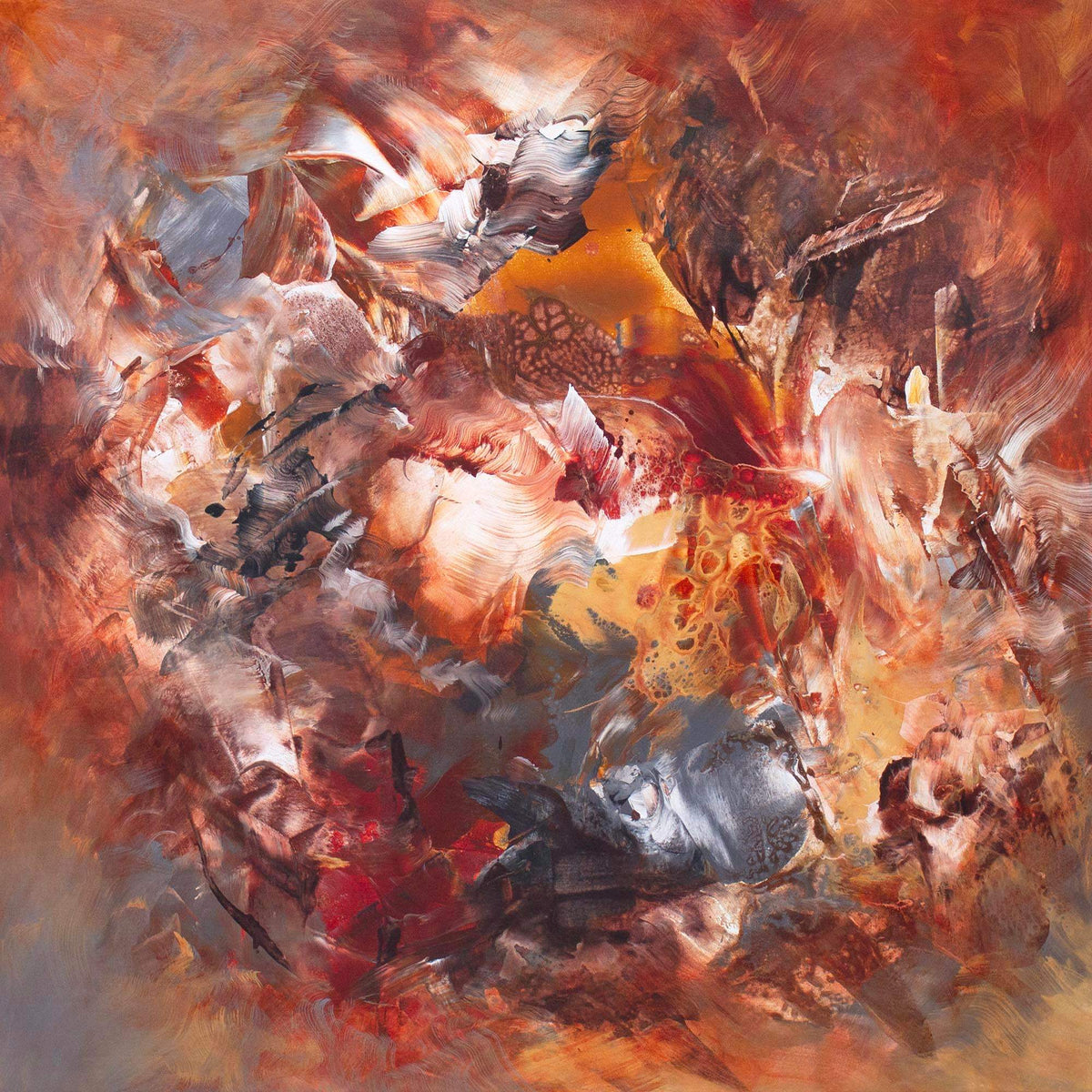 The Furthest Star II, original Brown abstract painting by Paresh Nrshinga.