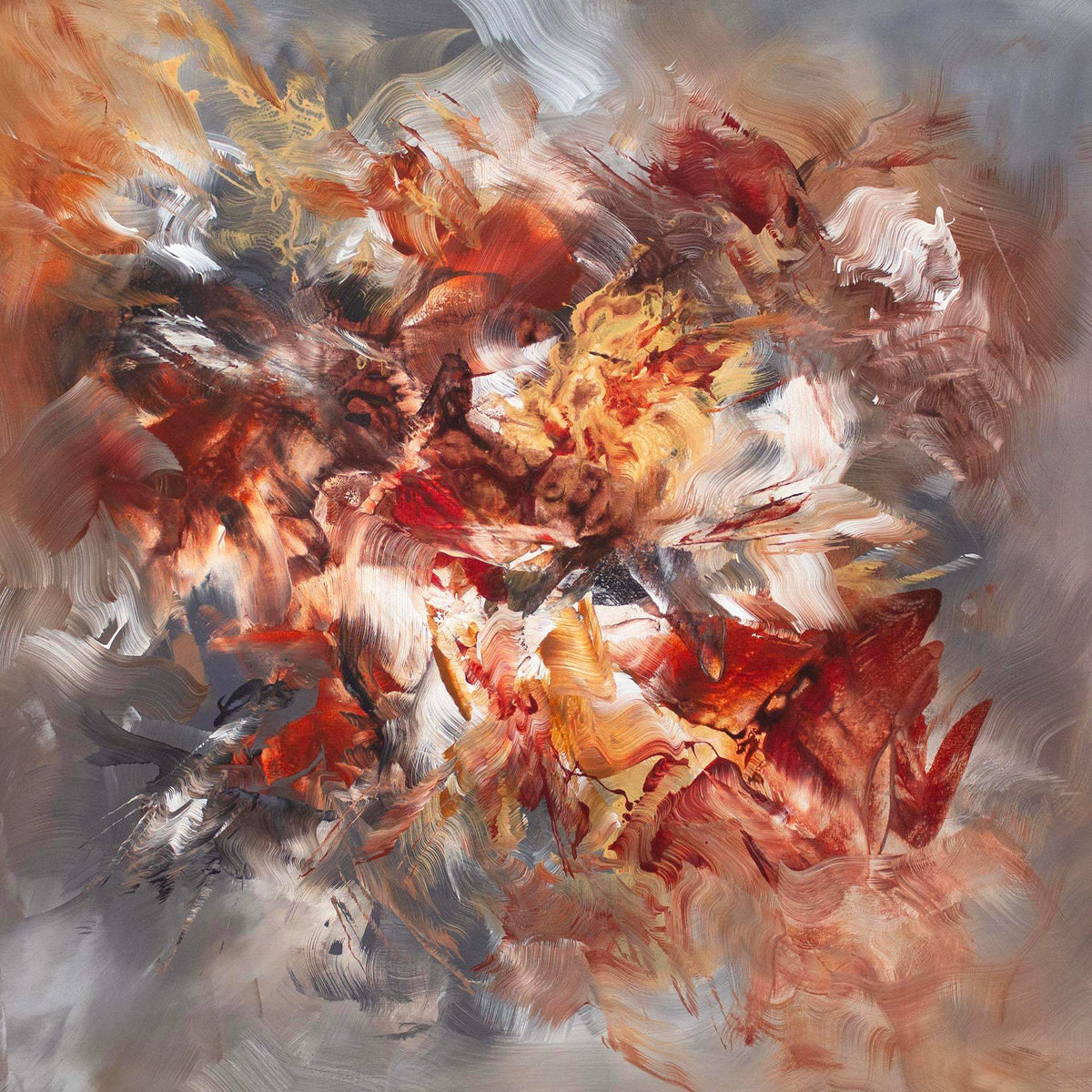 The Furthest Star, original Brown abstract painting by Paresh Nrshinga.
