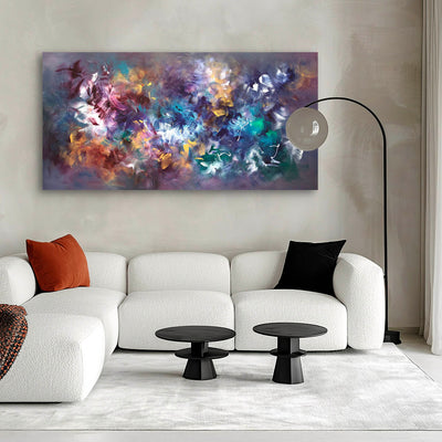 The Magic Within, original Blue, Gold, Green abstract painting by Paresh Nrshinga.