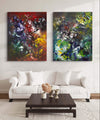 Summer Forest I and II 55”x44”x2 - Paresh Nrshinga Abstract Art