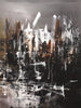 Urban Nocturnelle, original Brown abstract painting by Paresh Nrshinga.