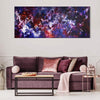 Waiting For A Star To Fall, original Purple, Red abstract painting by Paresh Nrshinga displayed in a contemporary interior.