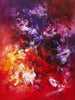 Waiting For Love, original Red abstract painting by Paresh Nrshinga displayed in a contemporary interior.