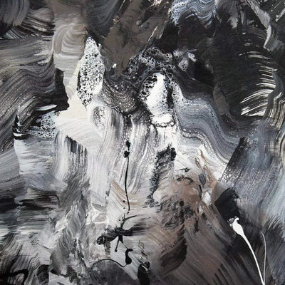 Monochrome Abstract Artwork | Expressive Brushstrokes and Layers