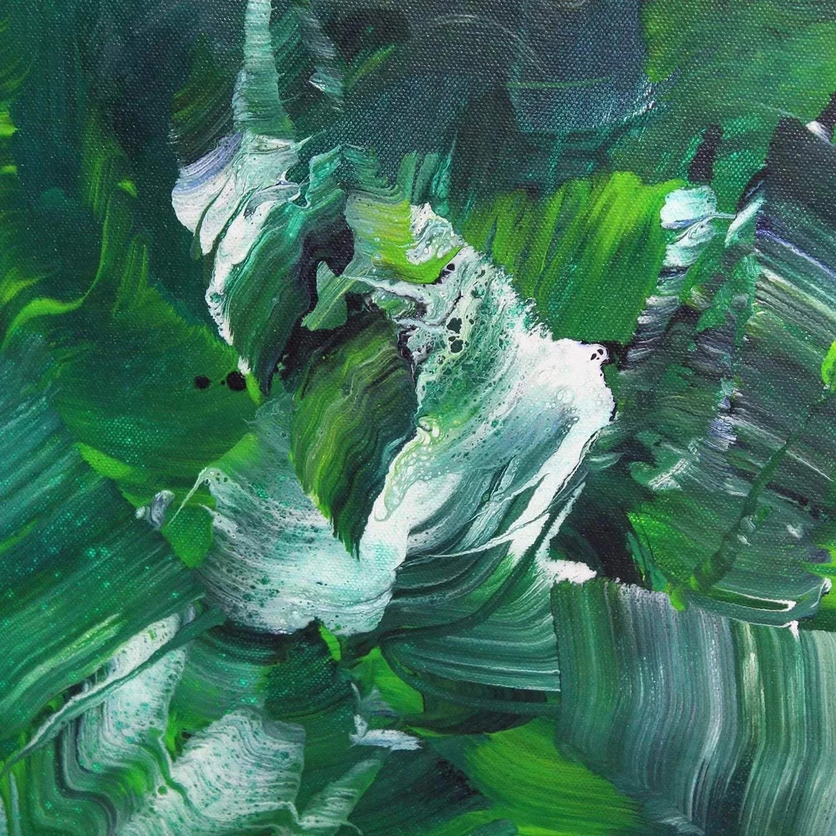 Green Wall Art | Rainforest Breeze 100x100cm - Paresh Nrshinga Abstract Art