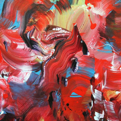 Red Green Abstraction | Summer Bloom 36x48” - Paresh Nrshinga Abstract Art