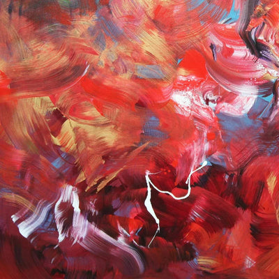 Red Green Abstraction | Summer Bloom 36x48” - Paresh Nrshinga Abstract Art
