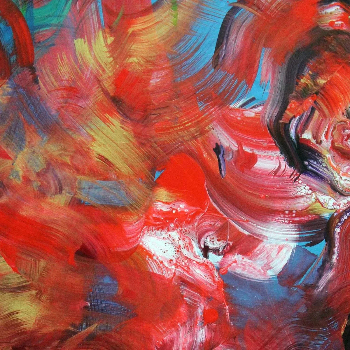 Red Green Abstraction | Summer Bloom 36x48” - Paresh Nrshinga Abstract Art