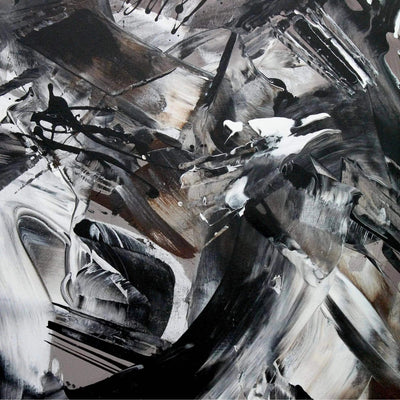 Abstract Artwork | Monochrome Brushstrokes | Large Canvas Painting