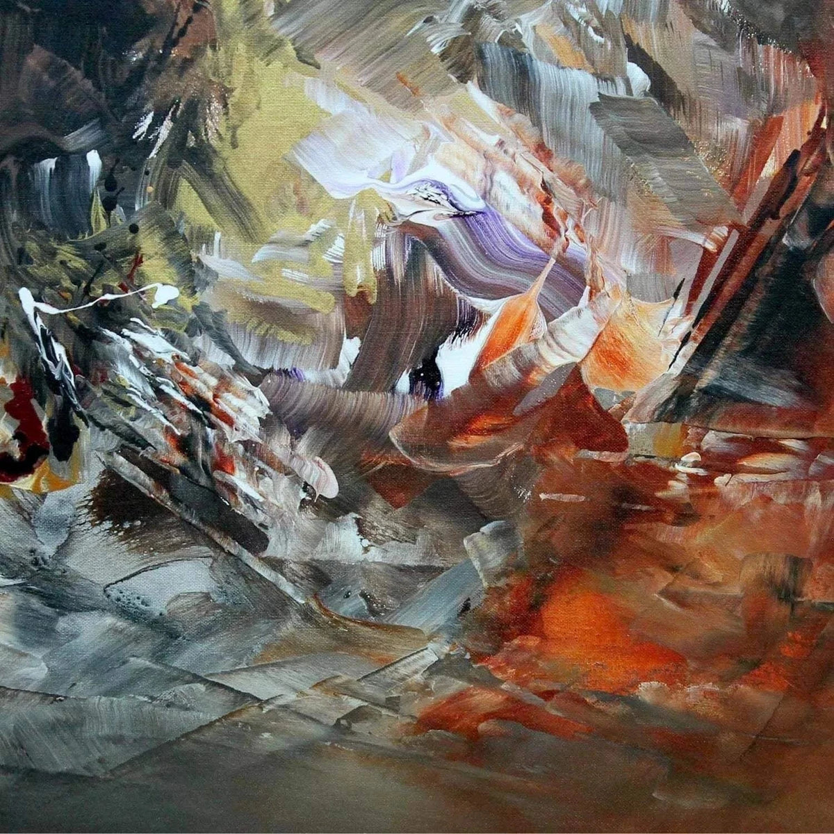 Into The Light by Paresh Nrshinga, colourful abstract painting with layered brushstrokes