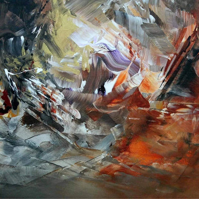 Into The Light by Paresh Nrshinga, colourful abstract painting with layered brushstrokes