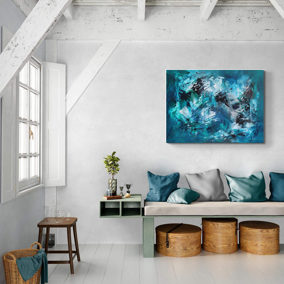 Waterfall by Paresh Nrshinga displayed in a contemporary interior