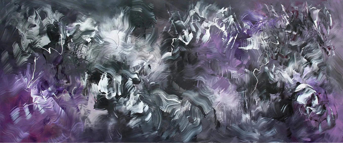 Beautiful Dream, original Purple abstract painting by Paresh Nrshinga.