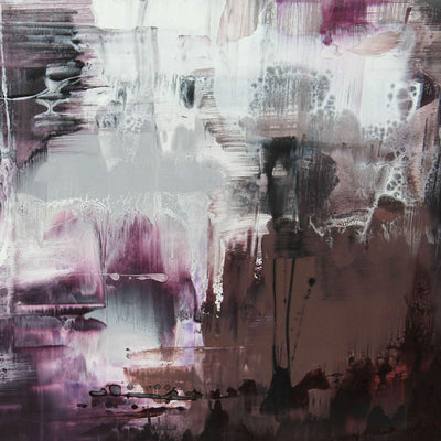 Distant Skies by Paresh Nrshinga, hazy purple abstract landscape painting