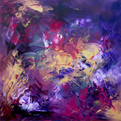 Inside Your Heaven, original Magenta, Pink, Purple abstract painting by Paresh Nrshinga.