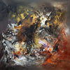 Into The Light, original Bronze, Brown, Gold abstract painting by Paresh Nrshinga.