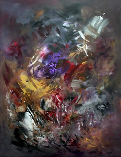 Light The Universe, original Bronze, Brown abstract painting by Paresh Nrshinga.