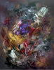 Light The Universe, original Bronze, Brown abstract painting by Paresh Nrshinga.