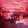 Square abstract artwork for modern interiors, buy large canvas art original canvas paintings, office art, Coral Lake 100x100cm - Paresh Nrshinga Abstract Art