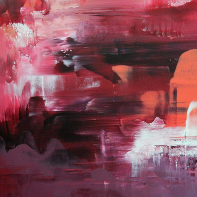 Abstract Landscape | Coral Lake 100x100cm - Paresh Nrshinga Abstract Art
