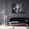 Shadows Of Your Dream, original Black, White abstract painting by Paresh Nrshinga displayed in a contemporary interior.